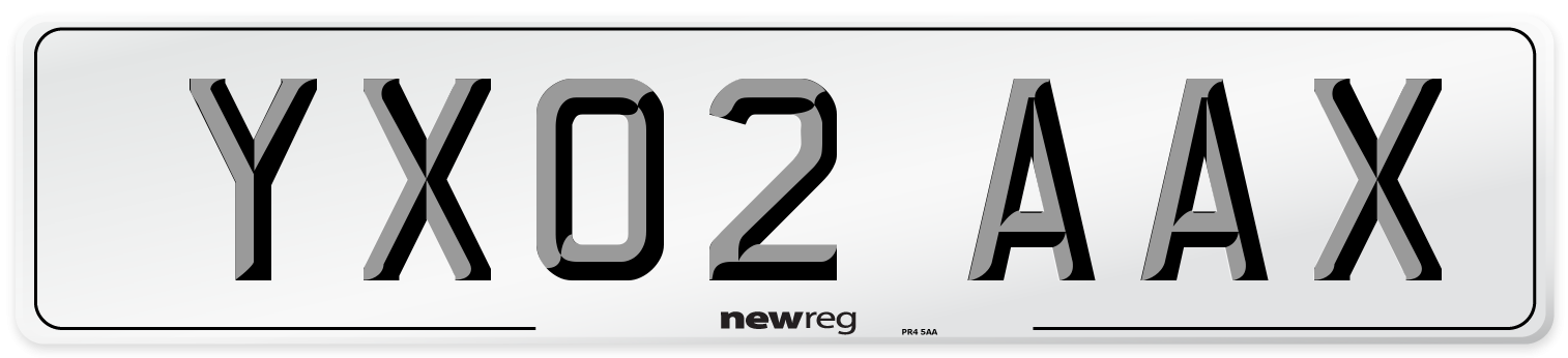 YX02 AAX Number Plate from New Reg